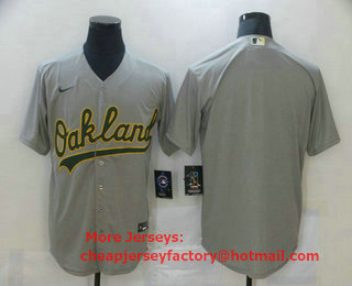 Men's Oakland Athletics Blank Grey Stitched MLB Cool Base Nike Jersey