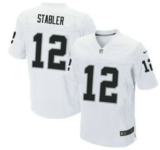 Men's Oakland Raiders #12 Ken Stabler Nike White Elite Jersey