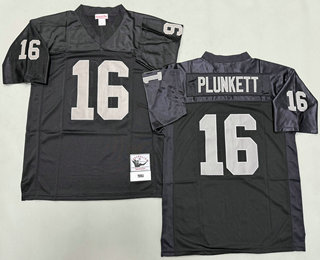 Men's Oakland Raiders #16 Jim Plunkett Black 1980 Throwback Jersey