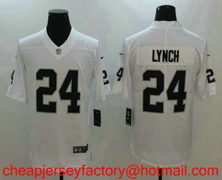 Men's Oakland Raiders #24 Marshawn Lynch White 2017 Vapor Untouchable Stitched NFL Nike Limited Jersey