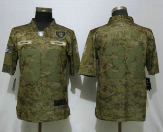 Men's Oakland Raiders #34 Bo Jackson 2018 Camo Salute to Service Stitched NFL Nike Limited Jersey