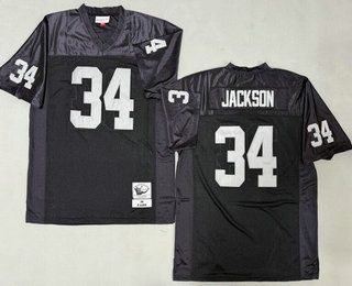 Men's Oakland Raiders #34 Bo Jackson Black 1988 Throwback Jersey