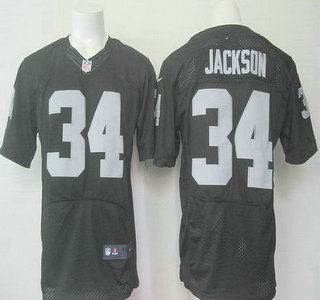 Men's Oakland Raiders #34 Bo Jackson Black Retired Player 2015 NFL Nike Elite Jersey