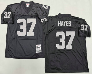Men's Oakland Raiders #37 Lester Hayes Black Throwback Jersey