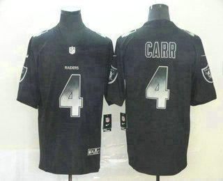 Men's Oakland Raiders #4 Derek Carr Black 2019 Vapor Smoke Fashion Stitched NFL Nike Limited Jersey
