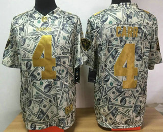 Men's Oakland Raiders #4 Derek Carr Dollars Fashion Nike Elite Jersey