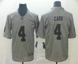 Men's Oakland Raiders #4 Derek Carr Nike Gray Gridiron 2018 Vapor Untouchable NFL Gray Limited Jersey