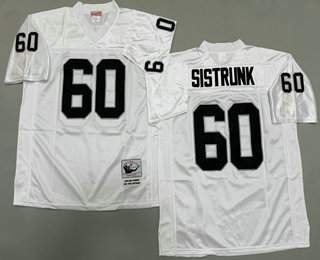 Men's Oakland Raiders #60 Otis Sistrunk White Throwback Jersey