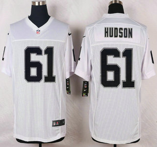 Men's Oakland Raiders #61 Rodney Hudson Nike White Elite Jersey