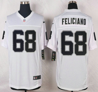 Men's Oakland Raiders #68 Jon Feliciano Nike White Elite Jersey
