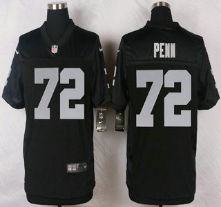Men's Oakland Raiders #72 Donald Penn Nike Black Elite Jersey