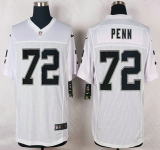 Men's Oakland Raiders #72 Donald Penn Nike White Elite Jersey