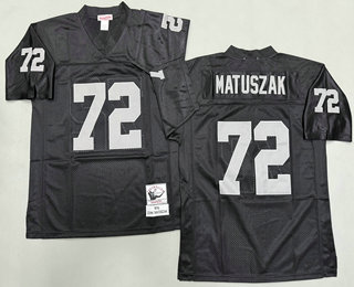 Men's Oakland Raiders #72 John Matuszak Black Throwback Jersey