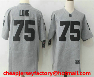 Men's Oakland Raiders #75 Howie Long Gray Gridiron Stitched NFL Nike Limited Jersey