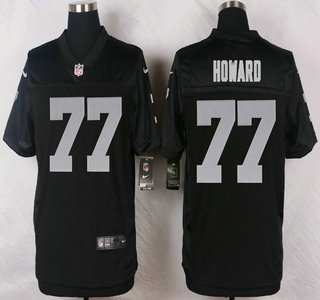 Men's Oakland Raiders #77 Austin Howard Nike Black Elite Jersey