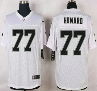 Men's Oakland Raiders #77 Austin Howard Nike White Elite Jersey