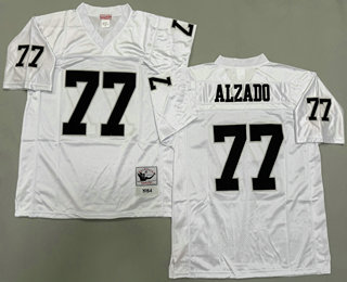 Men's Oakland Raiders #77 Lyle Alzado White 1983 Throwback Jersey