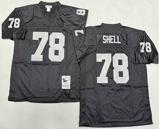 Men's Oakland Raiders #78 Art Shell Black Throwback Jersey