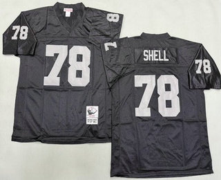 Men's Oakland Raiders #78 Art Shell Black Throwback Jersey