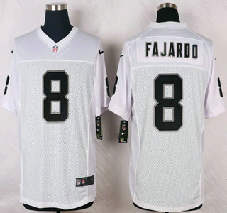 Men's Oakland Raiders #8 Cody Fajardo Nike White Elite Jersey