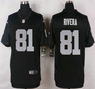 Men's Oakland Raiders #81 Mychal Rivera Nike Black Elite Jersey