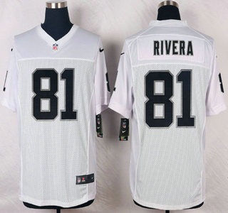 Men's Oakland Raiders #81 Mychal Rivera Nike White Elite Jersey