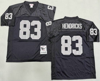 Men's Oakland Raiders #83 Ted Hendricks Black Throwback Jersey