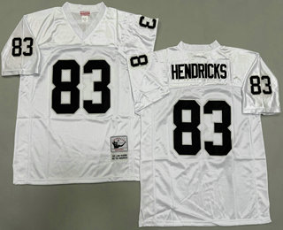 Men's Oakland Raiders #83 Ted Hendricks White Throwback Jersey