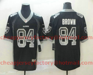 Men's Oakland Raiders #84 Antonio Brown Black 2018 Fashion Drift Color Rush Stitched NFL Nike Limited Jersey