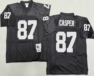 Men's Oakland Raiders #87 Dave Casper Black 1974 Throwback Jersey