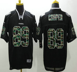 Men's Oakland Raiders #89 Amari Cooper Black With Camo Fashion NFL Nike Elite Jersey