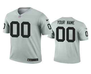 Men's Oakland Raiders Custom Silver Inverted Legend Jersey