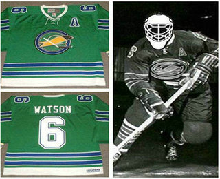 Men's Oakland Seals #6 BRYAN WATSON 1968 CCM Vintage Throwback Home Green Jersey