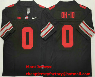 Men's Ohio State Buckeyes #0 OH IO Black 2025 FUSE College Football Jersey