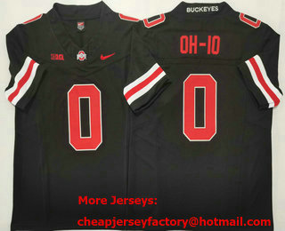 Men's Ohio State Buckeyes #0 OH IO Black FUSE College Football Jersey