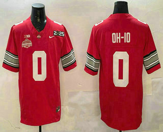 Men's Ohio State Buckeyes #0 OH IO Limited Red 2025 National Champions College Football Jersey