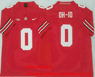 Men's Ohio State Buckeyes #0 OH IO Limited Red FUSE College Football Jersey