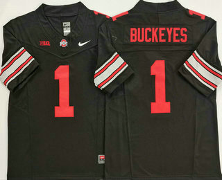 Men's Ohio State Buckeyes #1 Buckeyes Black 2025 FUSE College Football Jersey