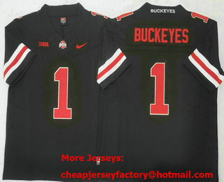 Men's Ohio State Buckeyes #1 Buckeyes Black FUSE College Football Jersey