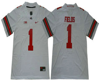 Men's Ohio State Buckeyes #1 Justin Fields White 2017 Vapor Untouchable Stitched Nike NCAA Jersey
