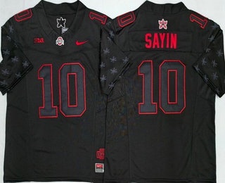Men's Ohio State Buckeyes #10 Julian Sayin Limited Black Fashion College Football Jersey