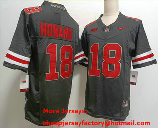Men's Ohio State Buckeyes #18 Will Howard Black FUSE College Football Jersey