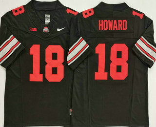 Men's Ohio State Buckeyes #18 Will Howard Black 2025 FUSE College Football Jersey