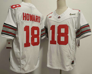 Men's Ohio State Buckeyes #18 Will Howard White Gold FUSE College Football Jersey