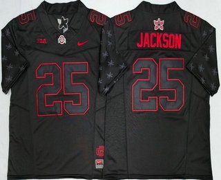 Men's Ohio State Buckeyes #25 Bo Jackson Limited Black Fashion College Football Jersey