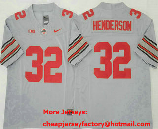 Men's Ohio State Buckeyes #32 TreVeyon Henderson Limited Gray 2025 FUSE College Football Jersey