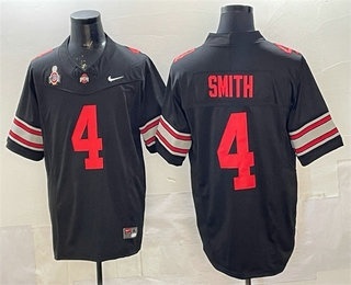 Men's Ohio State Buckeyes #4 Jeremiah Smith Black FUSE College Football Jersey