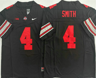 Men's Ohio State Buckeyes #4 Jeremiah Smith Black FUSE College Stitched Jersey