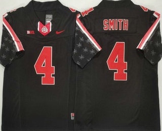 Men's Ohio State Buckeyes #4 Jeremiah Smith Limited Black Fashion FUSE College Football Jersey