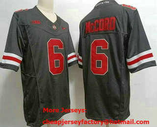 Men's Ohio State Buckeyes #6 Kyle McCord Gray FUSE College Football Jersey